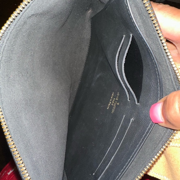 Louis Vuitton Brown Monogram Pouch with Red Trim - Picture 6 of 7